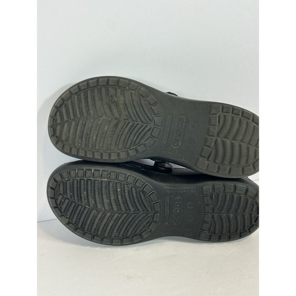 Crocs Karin Mary Jane Slingback Slip-On Comfort Shoes Black Women's Size 8W - Picture 6 of 7